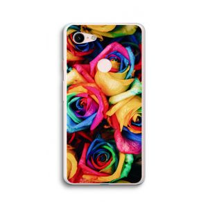 Neon bloemen: Google Pixel 3 XL Transparant Hoesje