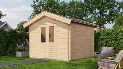 Lugarde Select Blokhut Twello 300x300cm - Onbehandeld- Zadeldak- - Lugarde Select