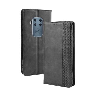 Magnetische Buckle retro Crazy Horse textuur horizontale Flip lederen case voor Motorola Moto One Pro met houder & kaartsleuven & fotolijstjes (zwart