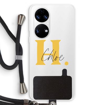 Amber Script: Huawei P50 Transparant Hoesje met koord