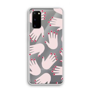 Hands pink: Samsung Galaxy S20 Transparant Hoesje