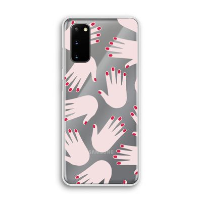 Hands pink: Samsung Galaxy S20 Transparant Hoesje