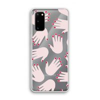 Hands pink: Samsung Galaxy S20 Transparant Hoesje