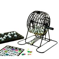 Bingo spel set zwart nummers 1-75 met molen - Kansspelen - thumbnail