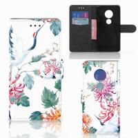 Motorola Moto G7 Play | Telefoonhoesje | Met pasjeshouder | Bird Flowers