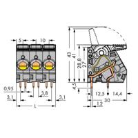 WAGO 2716-104 Veerkrachtklemblok 6.00 mm² Aantal polen 4 Grijs 30 stuk(s) - thumbnail