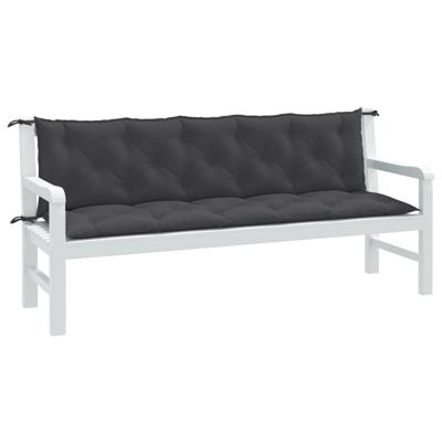 VidaXL Tuinbankkussens 2 st 180x50x7 cm stof gemêleerd antracietkleur