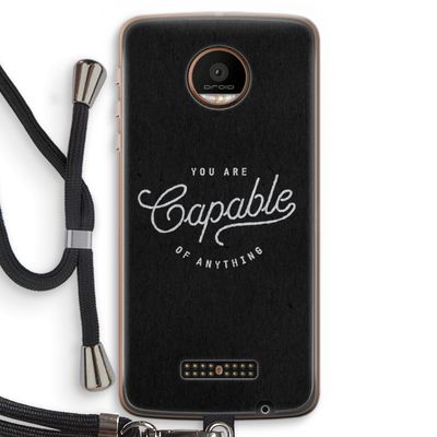 Capable: Motorola Moto Z Force Transparant Hoesje met koord
