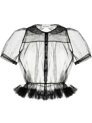 Molly Goddard chemise volantée en tulle à pois - Vert