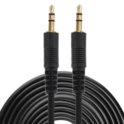 AUX kabel 3.5mm mannelijke Mini Plug Stereo-audiokabel lengte: 10m (zwart + goud vergulde Connector)