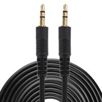 AUX kabel 3.5mm mannelijke Mini Plug Stereo-audiokabel lengte: 10m (zwart + goud vergulde Connector)