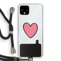 Hartje: Pixel 4 Transparant Hoesje met koord
