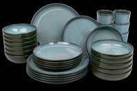 30 delige serviesset - 6 persoons - Evora - groen - Portugees stoneware