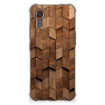Stevig Telefoonhoesje voor Samsung Galaxy Xcover 7 Wooden Cubes Stevig Telefoonhoesje voor Samsung Galaxy Xcover 7 Wooden Cubes