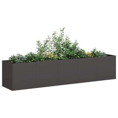 Plantenbak 200x40x40 cm koudgewalst staal zwart