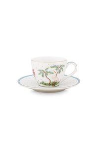 Pip Studio Espresso Kop & Schotel Jolie Stippen Goud Blauw