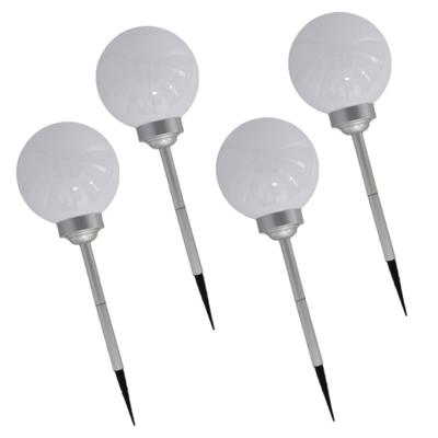 Gerimport Solar tuinlamp/prikspot grote bol - 4x - op zonne-energie - H56 cm - tuinverlichting