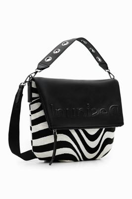 Tas met half logo en zebraprint - BLACK - U