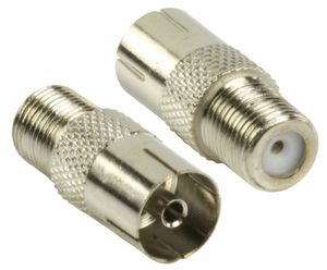 Valueline FC-028 kabeladapter/verloopstukje F Coax Zilver