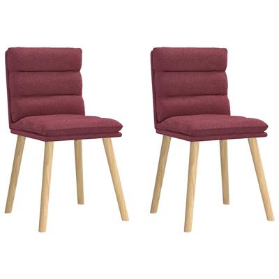 Eetkamerstoelen 2 st stof wijnrood