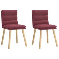 Eetkamerstoelen 2 st stof wijnrood