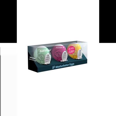 Satisfyer Masturbator Egg Set - Riffle, Bubble, Fierce - 3 Stuks
