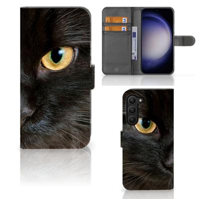 Samsung Galaxy S23 Plus | Telefoonhoesje | Met pasjeshouder | Zwarte Kat