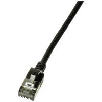 LogiLink CQ9033S RJ45 Netwerkkabel, patchkabel CAT 6A U/FTP 1.00 m Zwart Extreem dun, Vlambestendig, Flexibel, Folie afscherming, Halogeenvrij, Snagless, - thumbnail