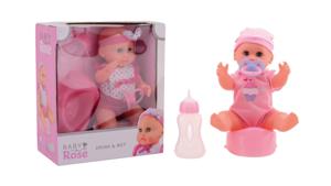 Baby Rose drink- en plaspop 25cm