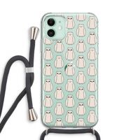 Uilen: iPhone 11 Transparant Hoesje met koord