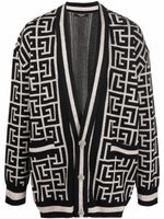 Balmain cardigan long à motif monogrammé - Noir - thumbnail