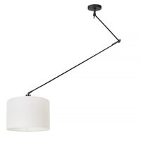 Ylumen Hanglamp Knik met witte kap Ø 40 cm zwart