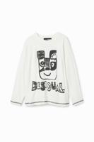 T-shirt met arty dierenprint - WHITE - 5/6