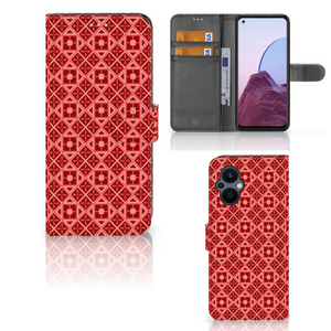 OPPO Reno 8 Lite | OnePlus Nord N20 Telefoon Hoesje Batik Rood