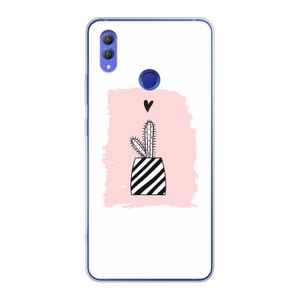 Zwart-wit cactus: Honor Note 10 Transparant Hoesje