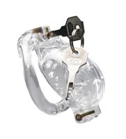 Double Lockdown Locking Customizable Chastity Cage - Clear