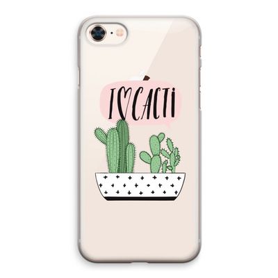 I love cacti: iPhone 8 Transparant Hoesje