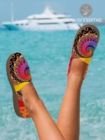 Comfortable Soft Sole Ethnic Style Colorful Print Flat Shoes - thumbnail