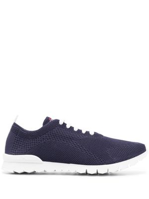 Kiton baskets en maille à logo brodé - Bleu