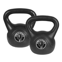 Voordeelset Kettlebells 6 en 8 kg zwart kunststof