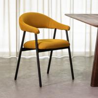 LABEL51 Eetkamerstoel Amaze - Oker - Breathe - Zwart Metalen Frame