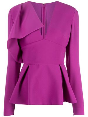 Elie Saab haut péplum à design drapé - Violet