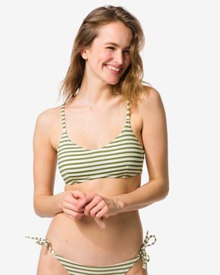 HEMA Damesbikinitop Evanne rib strepen middengroen (middengroen)