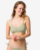 HEMA Damesbikinitop Evanne rib strepen middengroen (middengroen)