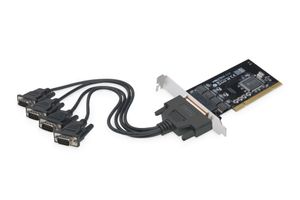 Digitus DIGITUS 4 poorten Seriële interfacekaart Serieel (9-pol.) PCI