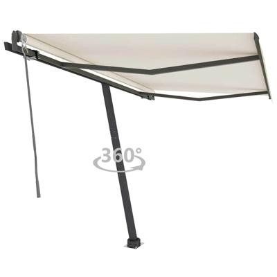 Luifel vrijstaand automatisch 300x250 cm crèmekleurig