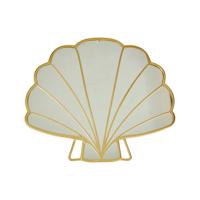 Schelp spiegel - wandspiegel - goud - metaal - 24 x 21 cm - kinderkamer spiegels