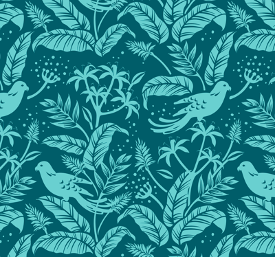 Slaapkamer behang Turquoise vliegende vogels