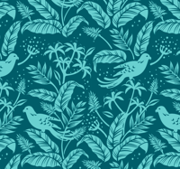 Slaapkamer behang Turquoise vliegende vogels