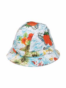 Gucci Kids bob à imprimé tropical - Bleu